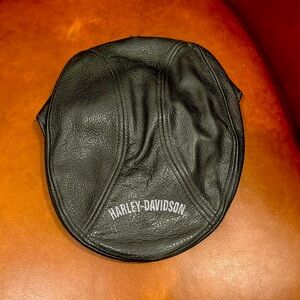 Black Leather Cap Harley Davidson